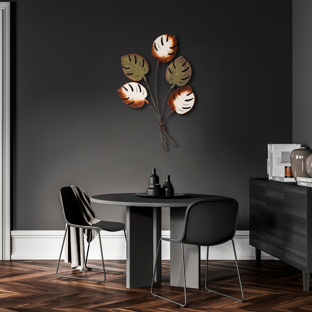 Decoratiune de perete, Monstera v2, Dimensiune: 67 x 100 cm, Multicolor - imagine 7